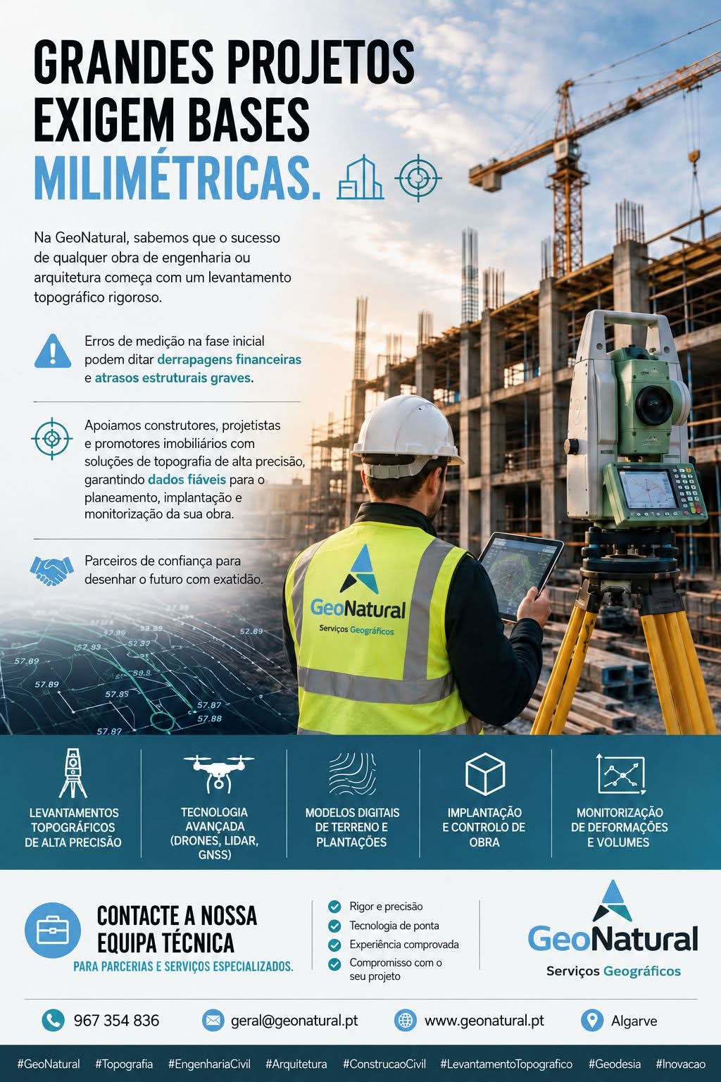 Topografia de alta precisão para obras — GeoNatural